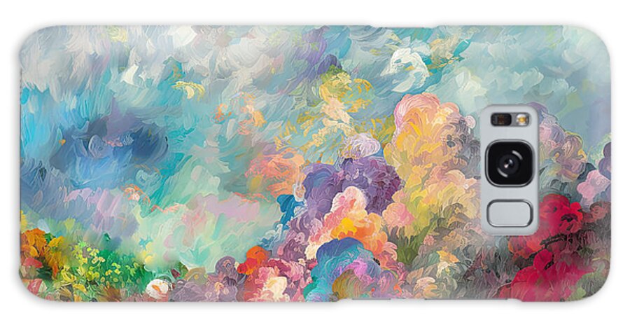 Impressionist Floral Galaxy Case featuring the painting Threshold by Mindy Sommers