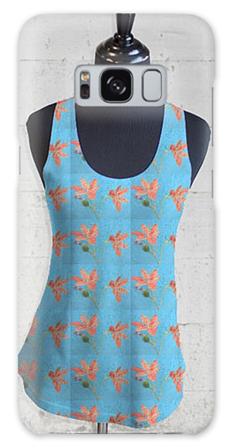  Galaxy Case featuring the mixed media Tiger Lily Tank by Nancy Graham