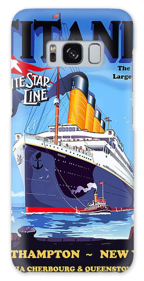 Titanic Galaxy Case featuring the painting Titanic, cruiser, vintage travel poster by Long Shot