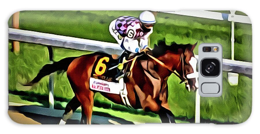 Saratoga Galaxy Case featuring the digital art Tiz the Law Wins the Travers by CAC Graphics