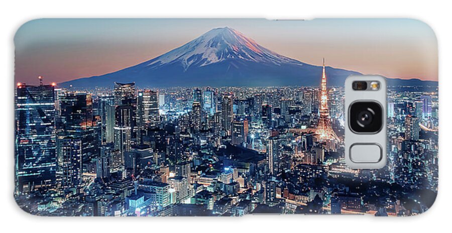 Tokyo Galaxy Case featuring the photograph Tokyo At Sunset by Manjik Pictures