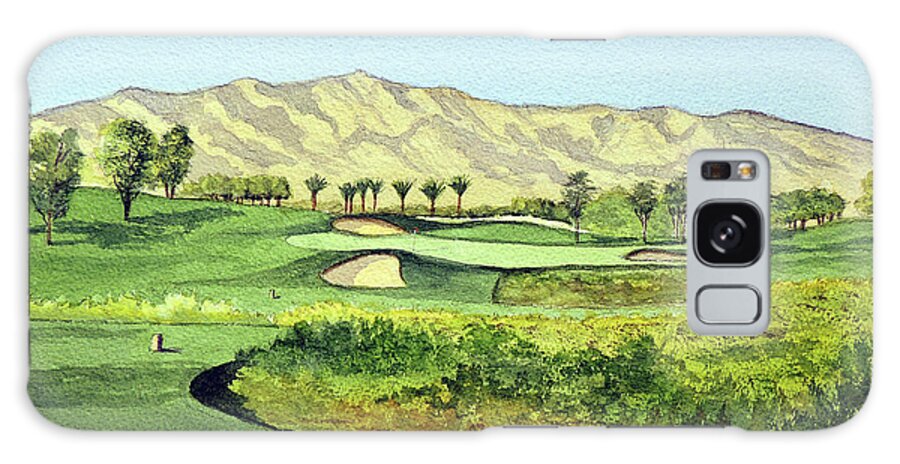 Tpc Las Vegas Golf Course Paintings Galaxy Case featuring the painting TPC Las Vegas 16th Hole by Bill Holkham