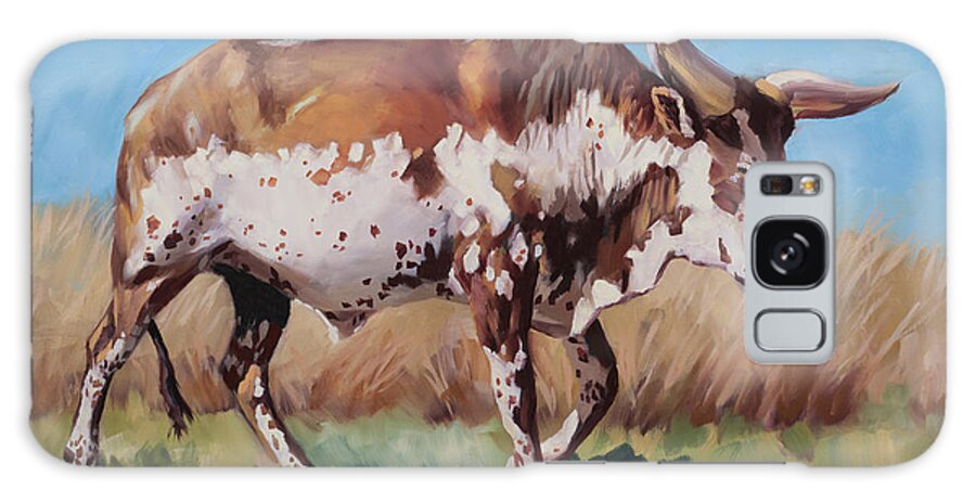 Steer Galaxy Case featuring the painting Traversing the Pasture by Jordan Henderson
