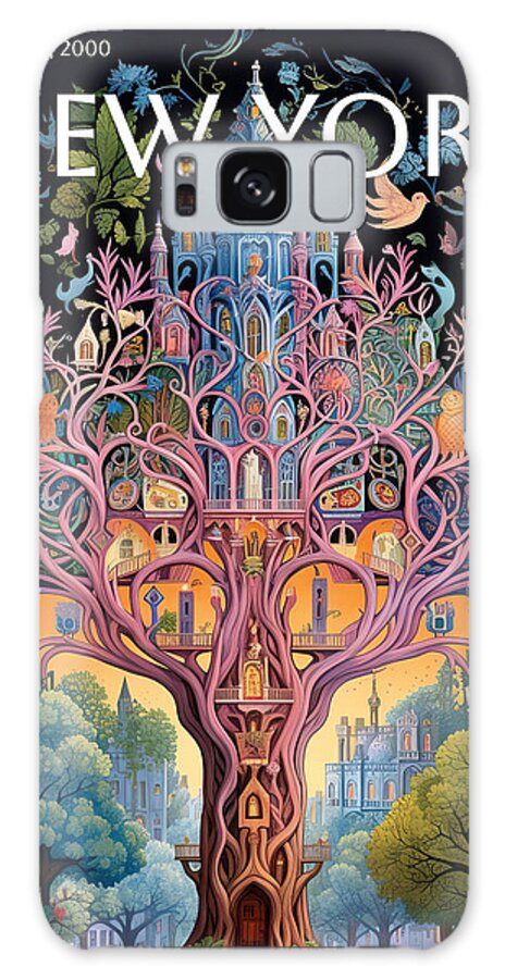 New Yorker Magazine Galaxy Case featuring the painting Tree of Dreams by Land of Dreams