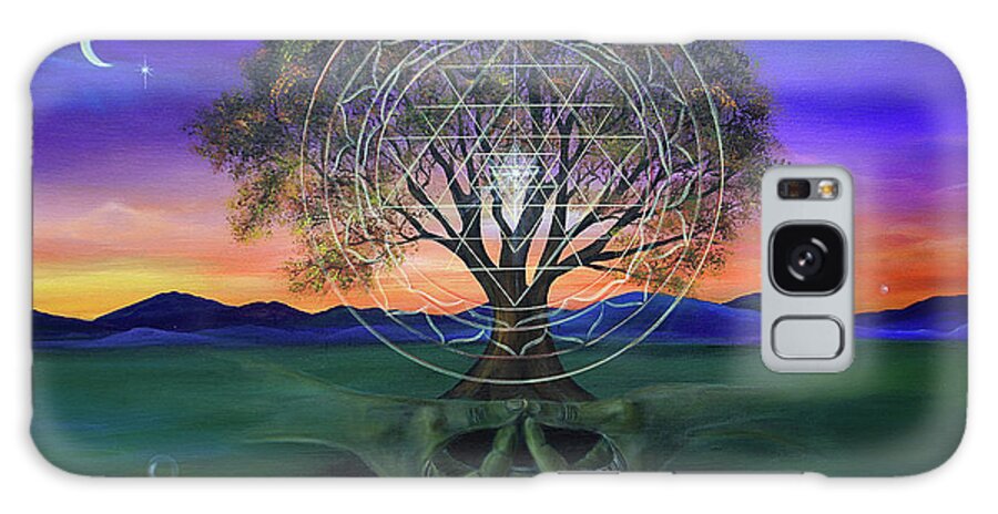 Landscape Galaxy Case featuring the painting Tree Yantra by Sundara Fawn
