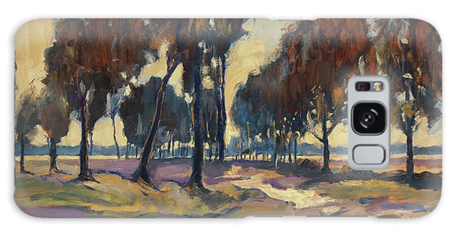 Liereman Galaxy Case featuring the painting Trees and heather at the Liereman by Nop Briex