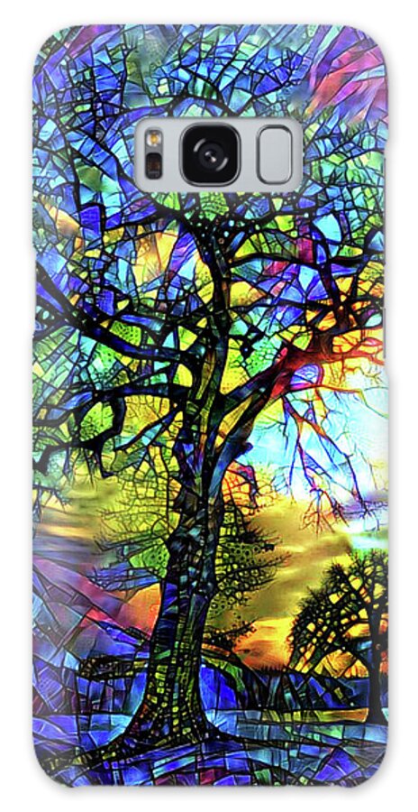 Stained Glass Galaxy Case featuring the digital art Trees - Stained Glass by Peggy Collins