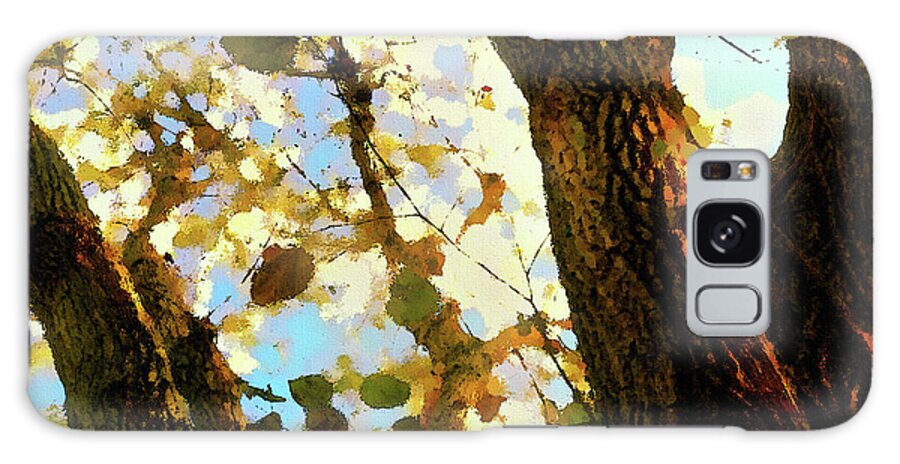Treetop Galaxy Case featuring the mixed media Treetop Abstract-Look up a Tree by Shelli Fitzpatrick