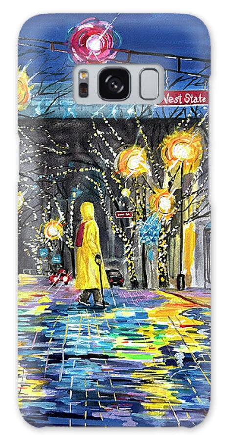 Trenton Nj Galaxy Case featuring the painting Trenton at Night by Clara Sue Beym