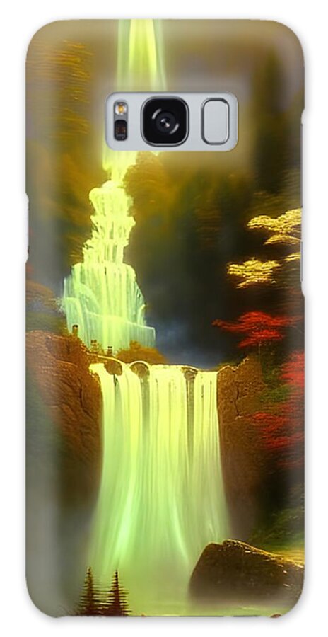 Digital Galaxy Case featuring the digital art Triple Waterfall by Beverly Read