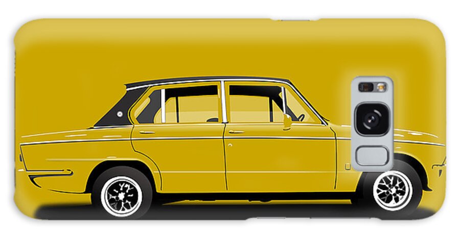 Sports Car Galaxy Case featuring the digital art Triumph Dolomite Sprint. Mimosa Yellow Edition. Customisable to YOUR colour choice. by Moospeed Art