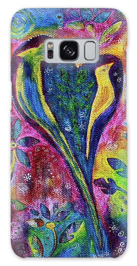 Birds Galaxy Case featuring the painting Tropica by Winona's Sunshyne