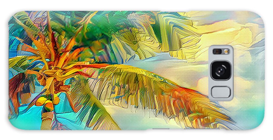 Tree Galaxy Case featuring the photograph Tropical Palm Tree Art by Debra Kewley