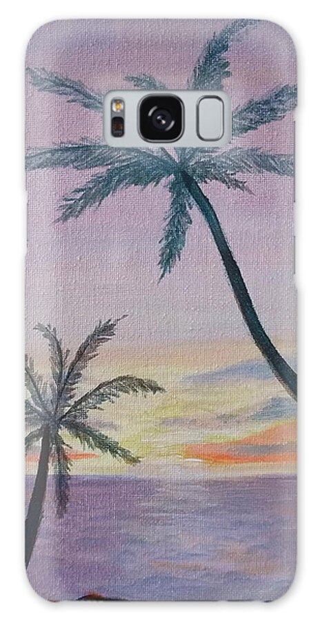 Sunset Galaxy Case featuring the painting Tropical Sunset by Mike Jenkins