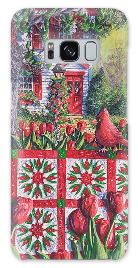 Tulip Galaxy Case featuring the painting Tulip Quilt by Diane Phalen