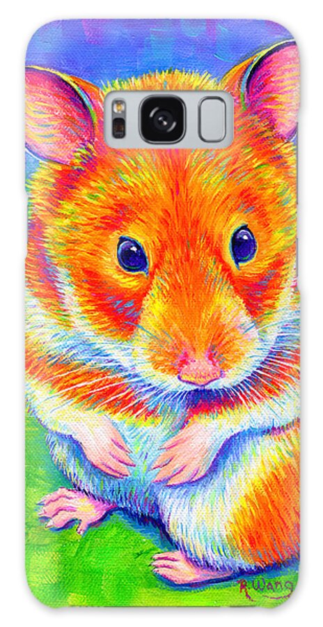 Hamster Galaxy Case featuring the painting Tumbleweed - Colorful Rainbow Hamster by Rebecca Wang