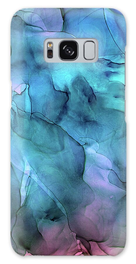 Turquoise Galaxy Case featuring the painting Turquoise Blue Ink by Olga Shvartsur