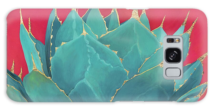 Agave Galaxy Case featuring the painting Turquoise Fire by Ashley Lane