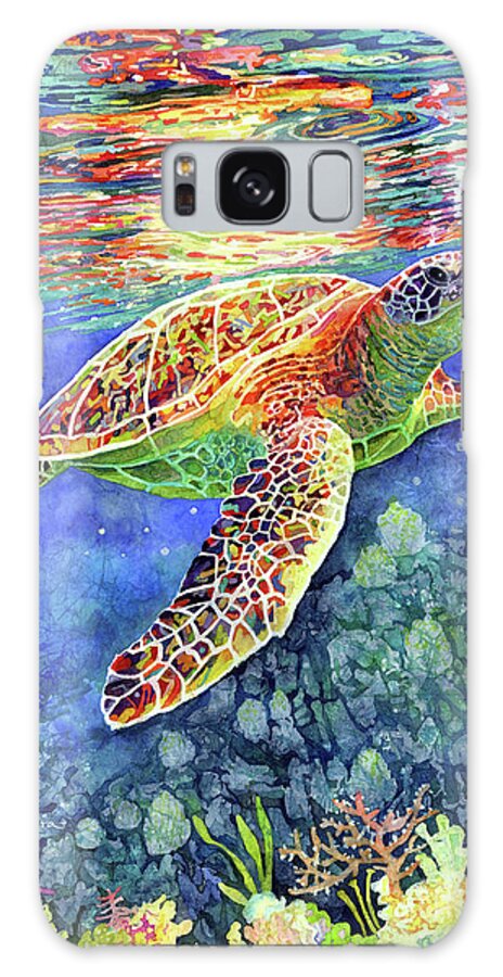 Turtle Galaxy Case featuring the painting Turtle Reflections-pastel colors by Hailey E Herrera