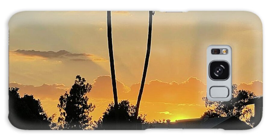 Sunset Galaxy Case featuring the photograph Twin Palm Sunset by Grey Coopre