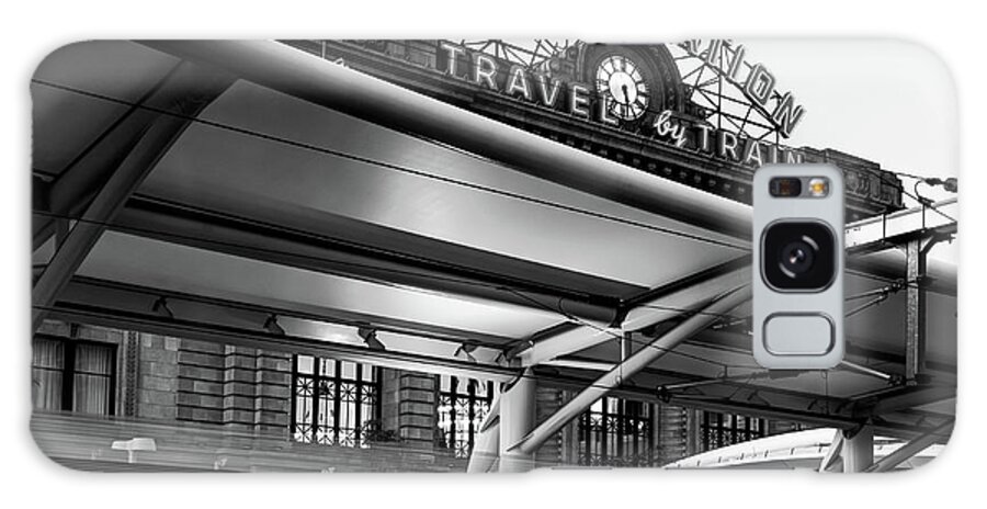 Denver Colorado Galaxy Case featuring the photograph Union Station - Denver Colorado Travel by Train Neon Monochrome by Gregory Ballos