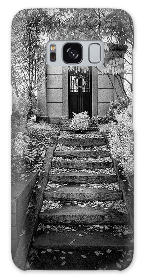 Autumn Galaxy Case featuring the photograph Up the Autumn Staircase bw by Dan Carmichael
