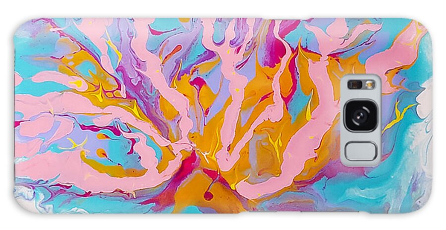 Abstract Galaxy Case featuring the painting Upbeat by Christine Bolden