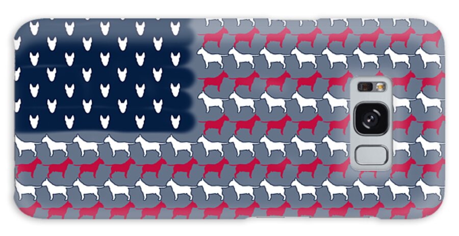 Usa Galaxy Case featuring the digital art USA Bull Terrier Flag by Jindra Noewi