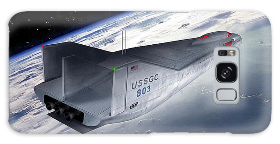 Aerospace Galaxy Case featuring the digital art USCGC Vigilant in LEO by James Vaughan