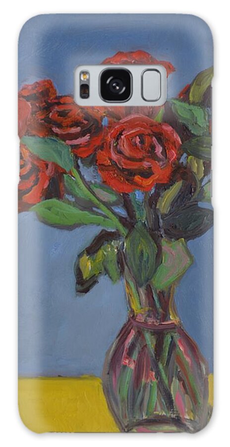 Roses Galaxy Case featuring the painting Valentine Flowers II by Beth Riso