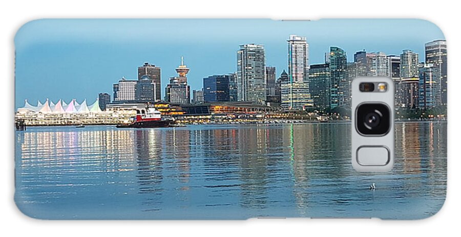Stanley Park Galaxy Case featuring the photograph Vancouver Skyline from Stanley Park Seawall by James Cousineau