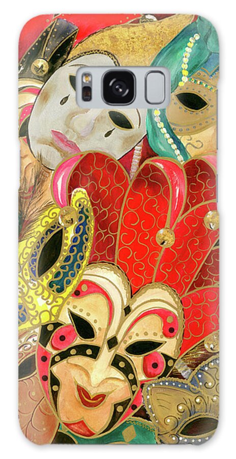 Masks Galaxy Case featuring the painting Venetian Masks by Barbara Landry