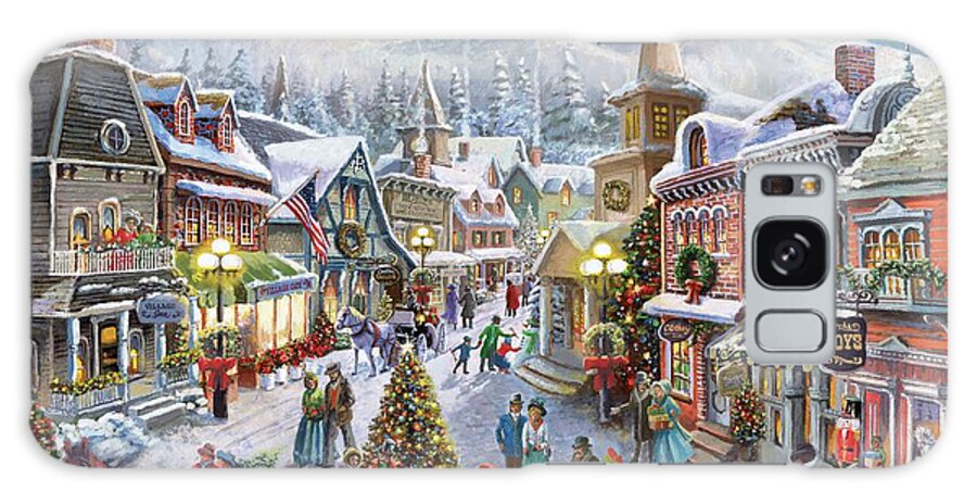 Victorian Christmas Village Galaxy S8 Case featuring the digital art Victorian Christmas Village by Nicky Boehme