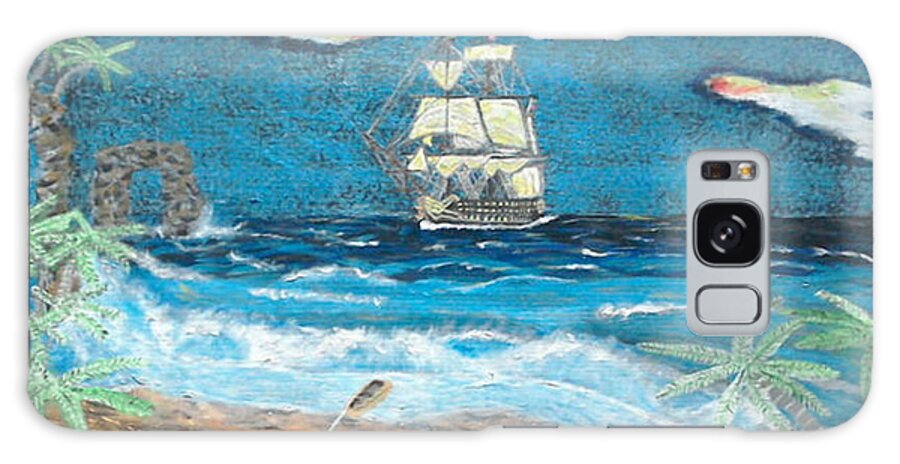 Hms Victory Galaxy Case featuring the painting Victory in Paradise by David Westwood
