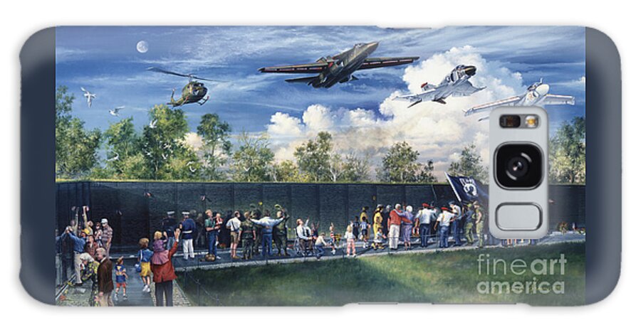 Vietnam Galaxy Case featuring the painting Vietnam Veterans Memorial Flyover by Randy Green