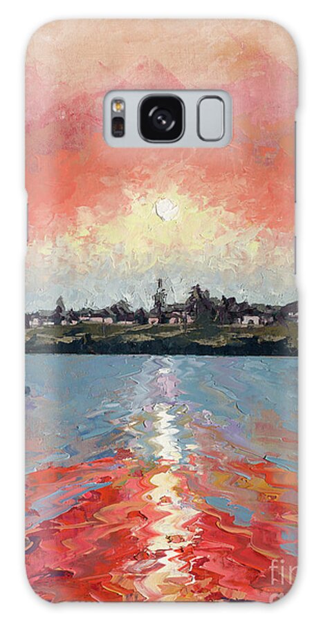 Seascape Galaxy Case featuring the painting View from Stagnaro's, Santa Cruz Wharf by PJ Kirk