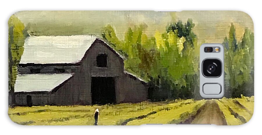 Vineyard Galaxy Case featuring the painting Vineyard Barn by Lisa Marie Smith