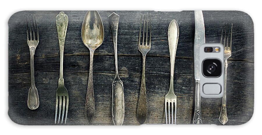 Cutlery Galaxy Case featuring the photograph Vintage cutlery by Zoltan Toth