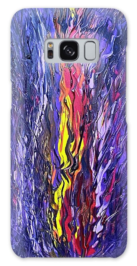Violet Flame Galaxy Case featuring the painting Violet Flame Purification Rampage Flow Codes by Anjel B Hartwell