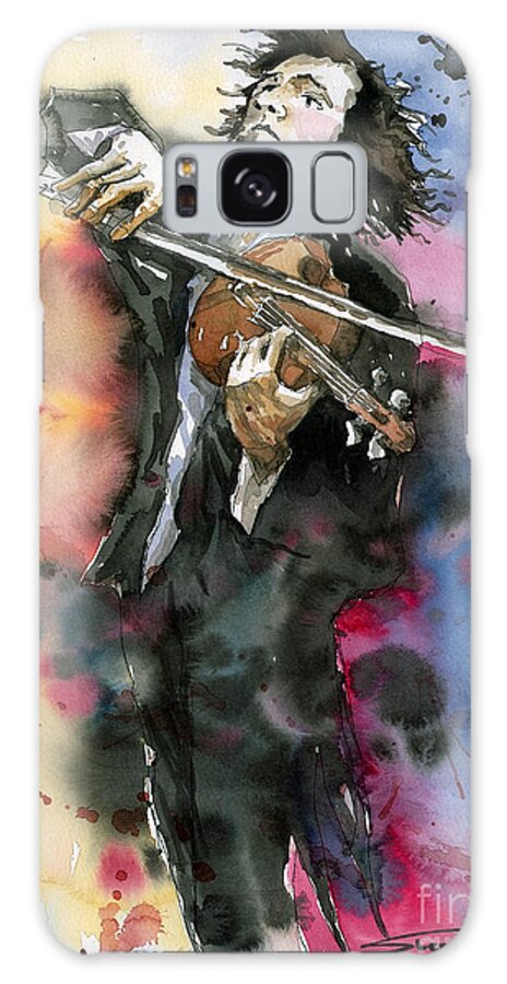 Music Galaxy Case featuring the painting Violine player. by Yuriy Shevchuk
