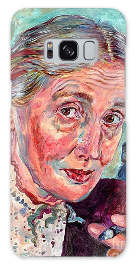 Virginia Woolf Galaxy Case featuring the painting Virginia Woolf Portrait by Suzann Sines