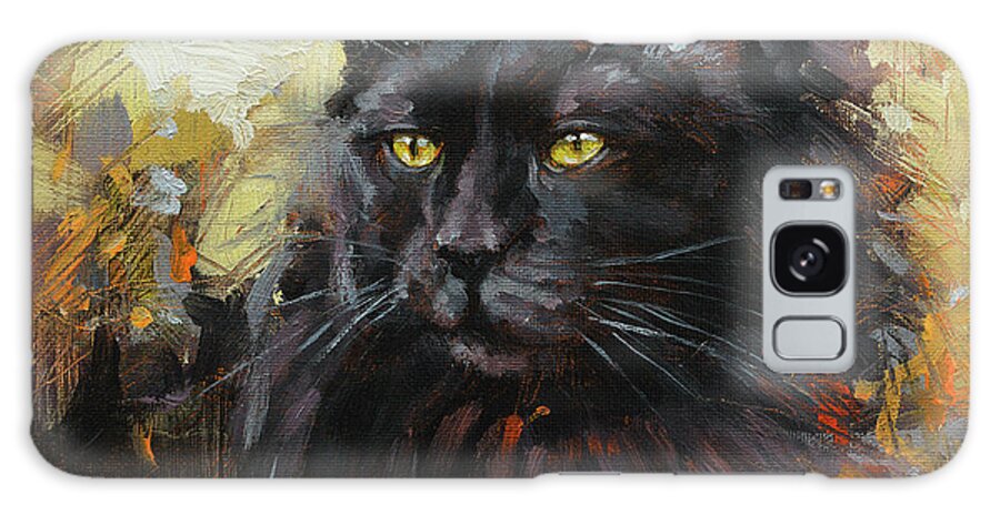 W1185 Cat Galaxy Case featuring the painting W1185 Cat by John Silver