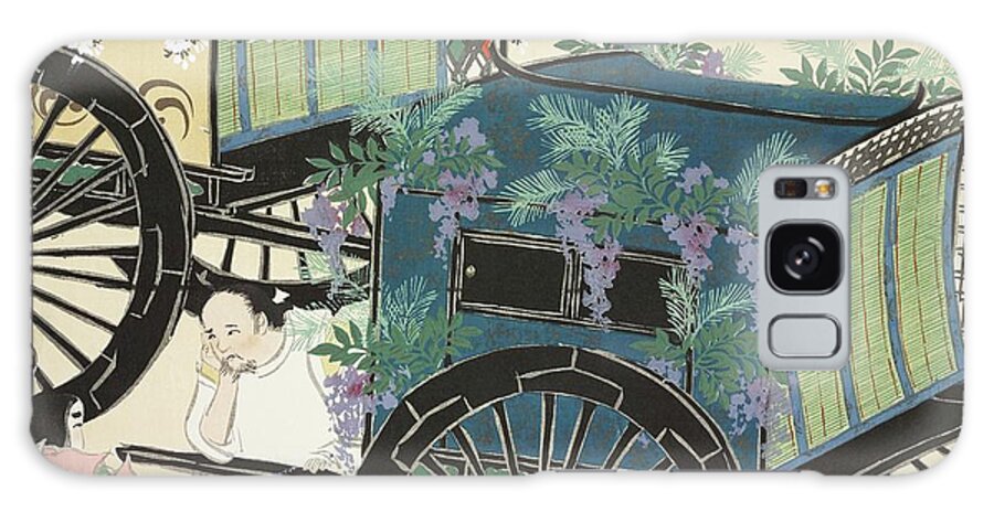 Flower Galaxy Case featuring the painting Wagon from Momoyogusa-Flowers of a Hundred Generations 1909 by Kamisaka Sekka. by Shop Ability