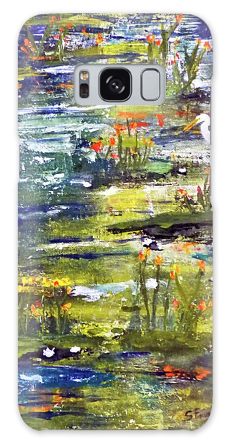 Semi Abstract Galaxy Case featuring the painting Walk Among the Blooms by Sharon Williams Eng