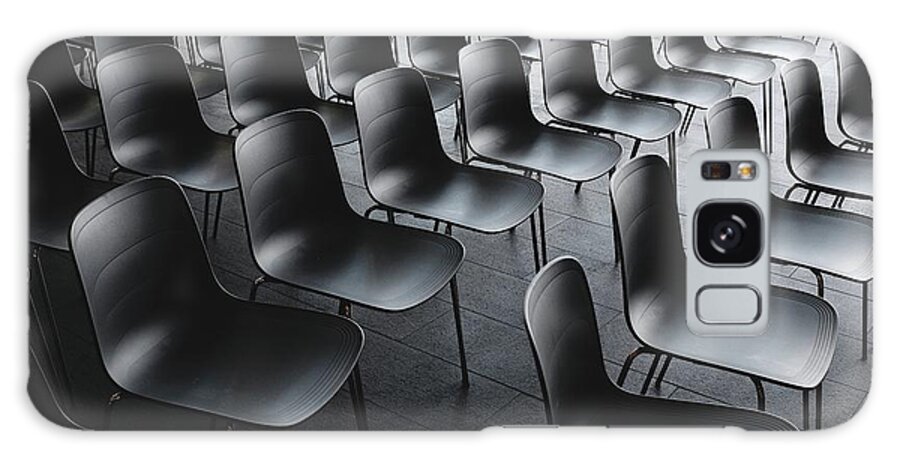 Education Galaxy Case featuring the photograph Walked in on this great seating situation with very forgiving light Shot on the X100F - black chair lot - Gothenburg, Sweden by Julien