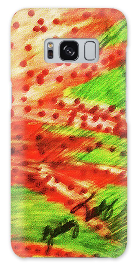 Red Galaxy Case featuring the drawing Walking Against The Wind by Gabby Tary