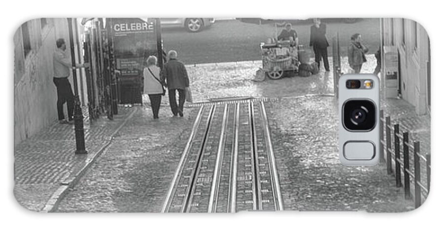 Lisbon Galaxy Case featuring the photograph Walking by the rails - Lisbon by Christina McGoran