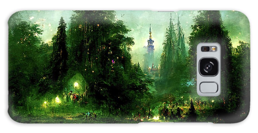 Fairy Galaxy Case featuring the painting Walking into the forest of Elves, 11 by AM FineArtPrints
