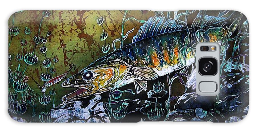 Walleyes Galaxy Case featuring the painting Walleye - On the Rocks by Sue Duda