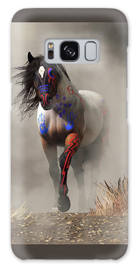 War Horse In The Fog Galaxy Case featuring the digital art War Horse in the Fog by Daniel Eskridge